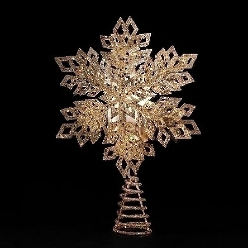 LED Snowflake Treetop with Timer - 12 Inch - Shelburne Country Store