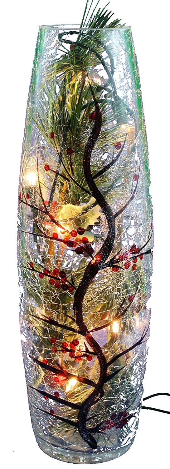 Crackle Glass Pine Vase - - Shelburne Country Store