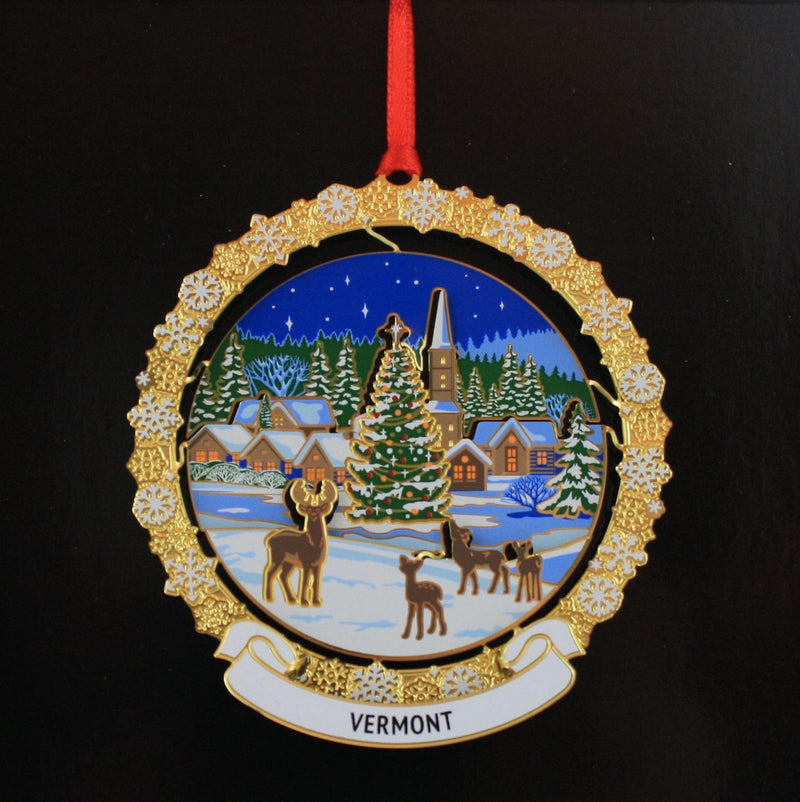 Peaceful Village Collectible Brass Ornament - Shelburne Country Store