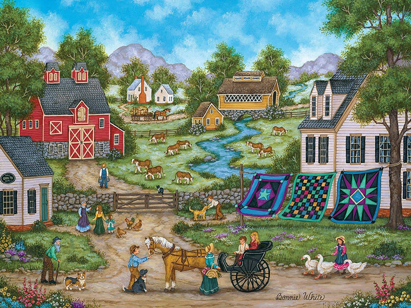 Masterpieces Heartland Roadside Gossip 550 Piece Jigsaw Puzzle By Bonnie White - Shelburne Country Store