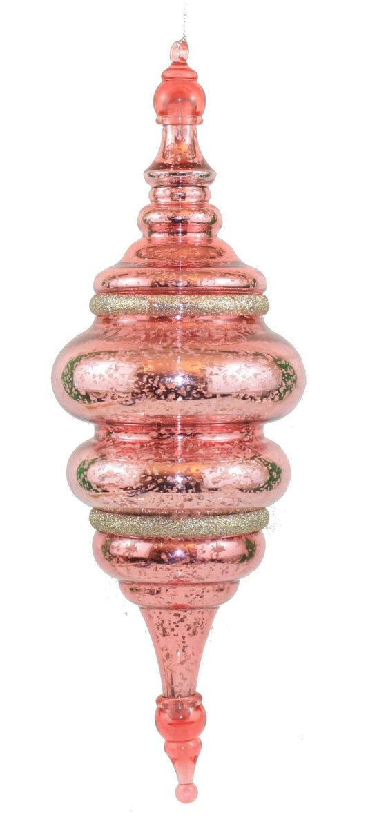 Plastic 'Mercury Glass' Finial Ornament - Pink - Shelburne Country Store