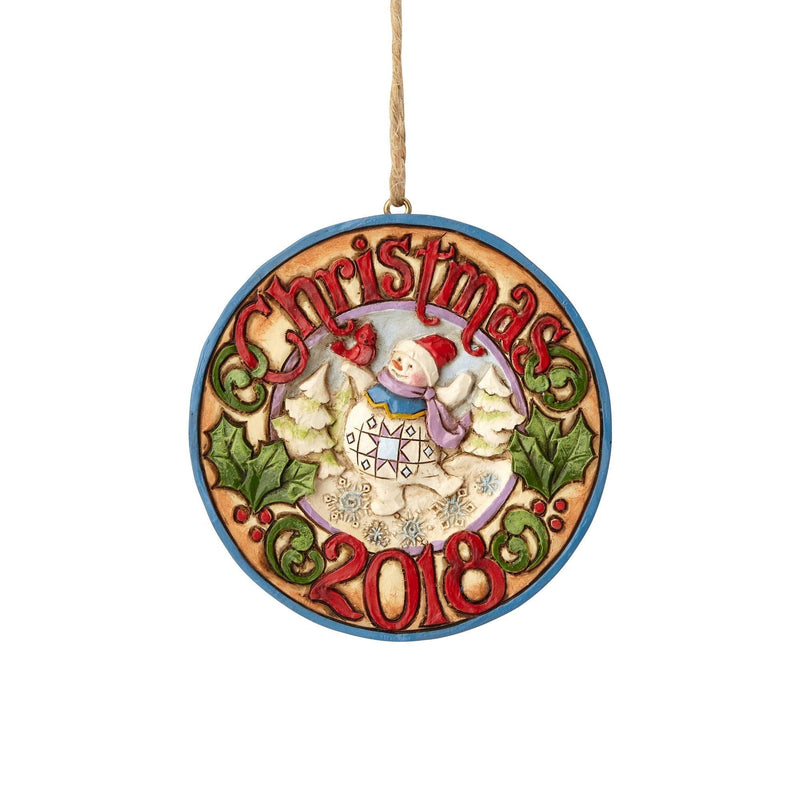 2018 Dated Snowman Disc Ornament - Shelburne Country Store