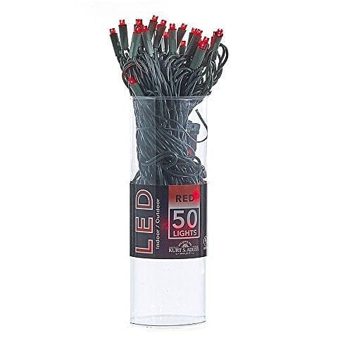 50-Light 5mm Red LED Green Wire Light Set - Shelburne Country Store