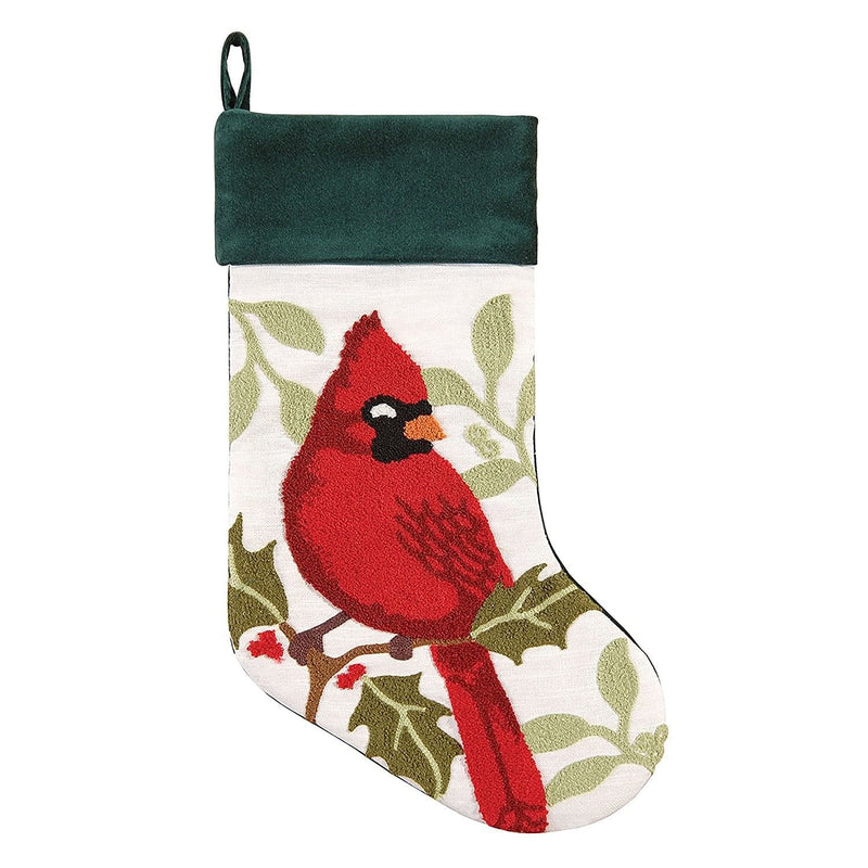 Cardinal Tufted Christmas Stocking - Shelburne Country Store