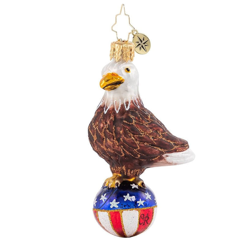 Stars & Stripes Bald Eagle - Little Gem Glass Ornament - Shelburne Country Store