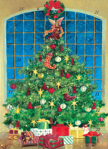 Angel Atop Christmas Tree - Advent Card - Shelburne Country Store