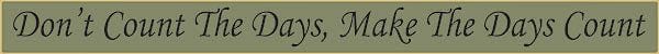 18 Inch Whimsical Wooden Sign - Don't Count the Days, Make the Days Count - - Shelburne Country Store