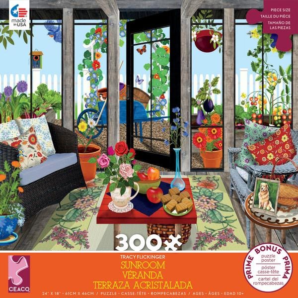 TRACY FLICKINGER - SUNROOM - 300 PIECE PUZZLE - Shelburne Country Store