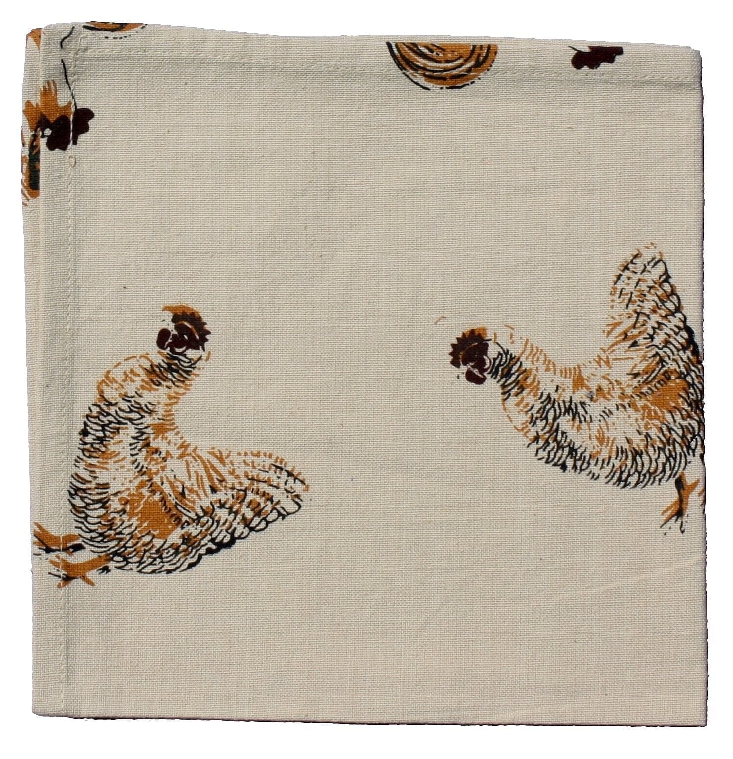 Hens & Rooster Linen (Beige) - - Shelburne Country Store