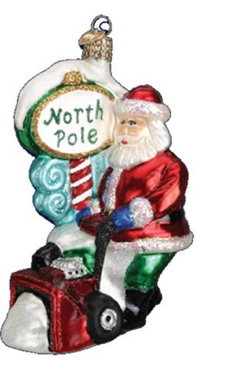 Snow Blower Santa Glass Ornament - Shelburne Country Store