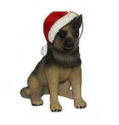 Dog in a Santa Hat Ornament - German Shepherd - Shelburne Country Store
