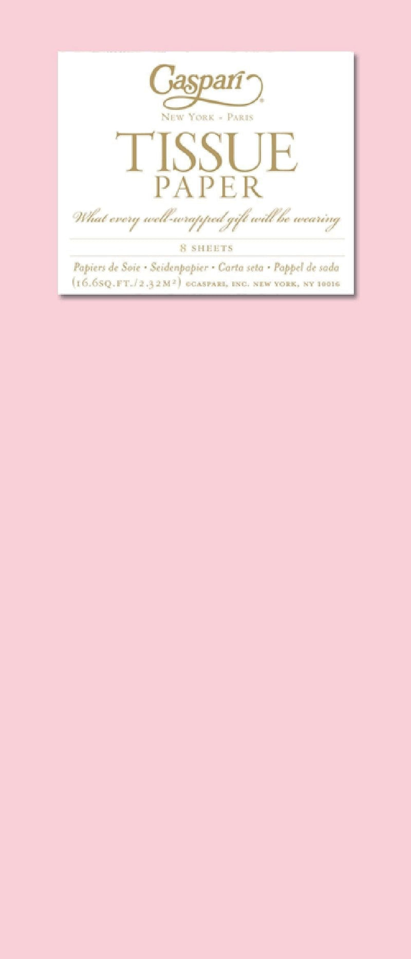 Caspari Tissue Paper - Baby Pink - 8 Sheets - Shelburne Country Store