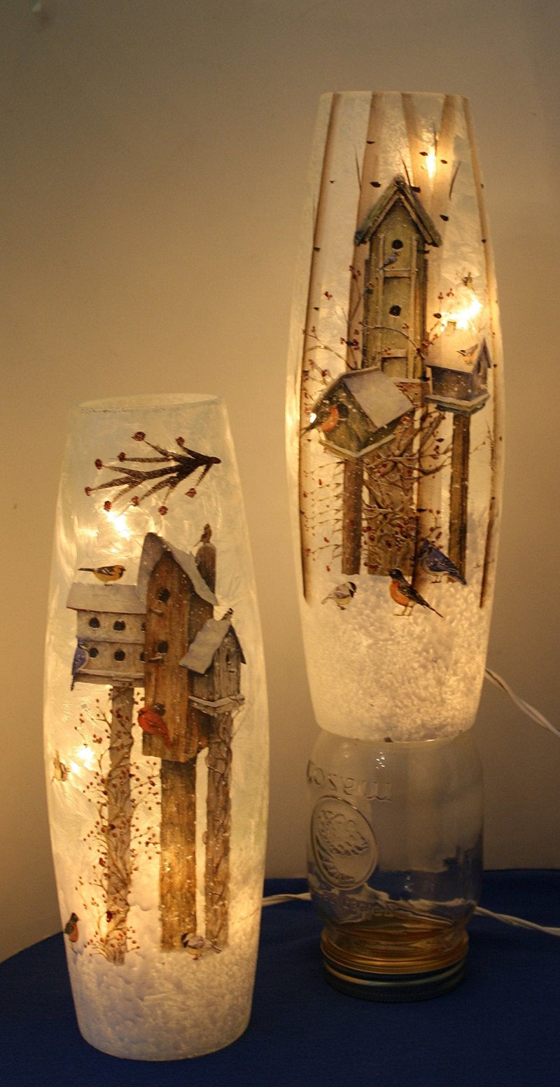 Lighted Vase Bird Houses - Shelburne Country Store
