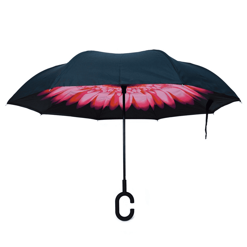Pink Flower Double Layer Inverted Umbrella - Shelburne Country Store