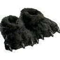 Furry Black Slippers - - Shelburne Country Store
