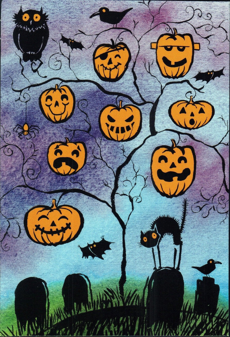 Jack o lantern on a tree Halloween card - Shelburne Country Store