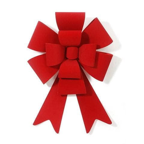 10-Loop PVC Red Velvet Christmas Bow - 24 X 27.5 Inches - Shelburne Country Store