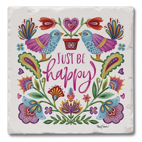 Mary Tanana Stone Coaster - Just Be Happy - Shelburne Country Store