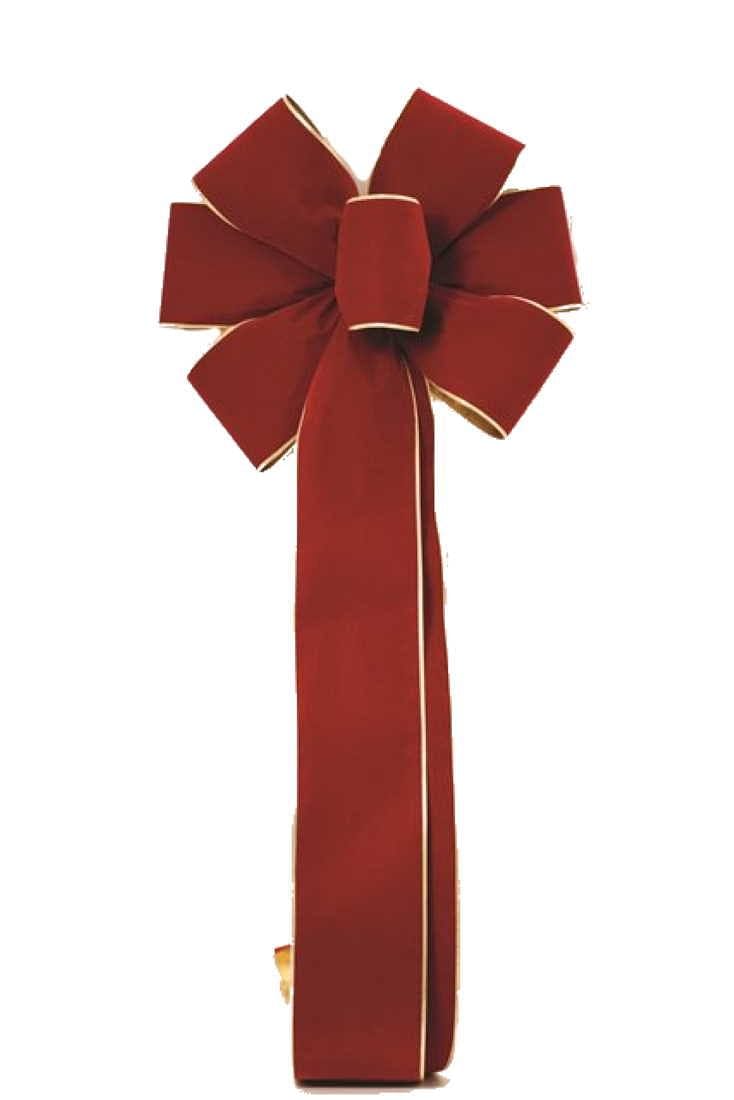 6 Loop 36 Inch Deep Red Velvet and Gold Bow - Shelburne Country Store