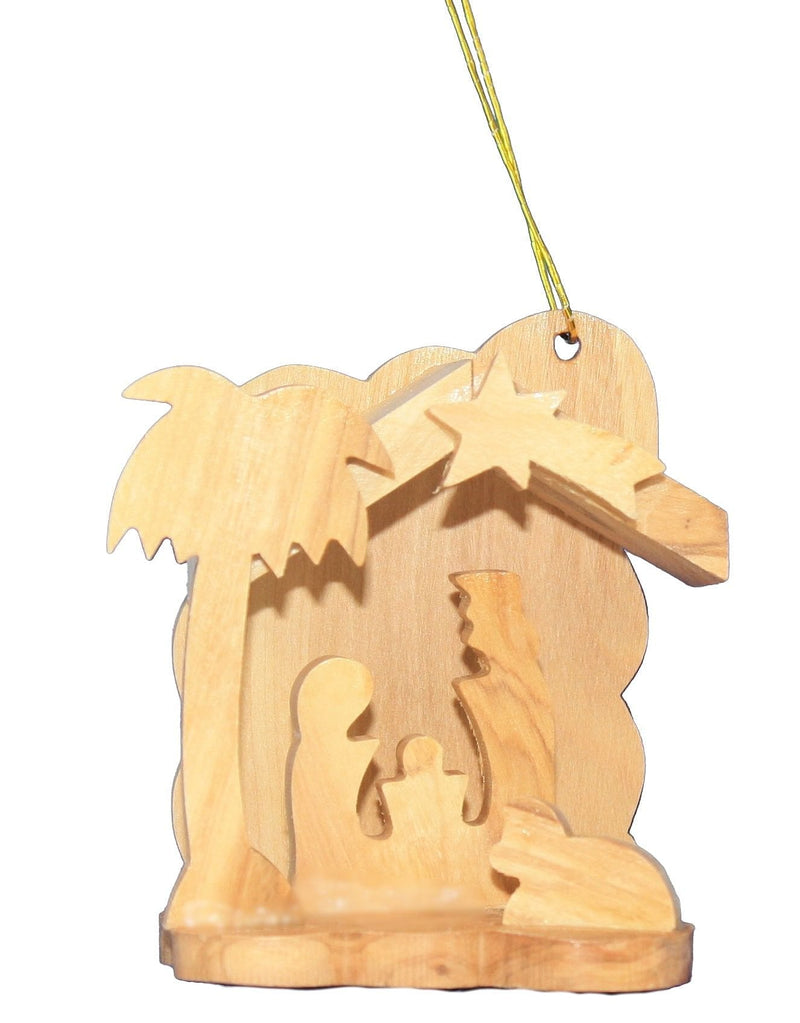 Solid Olive Wood Nativity Ornament - Shelburne Country Store