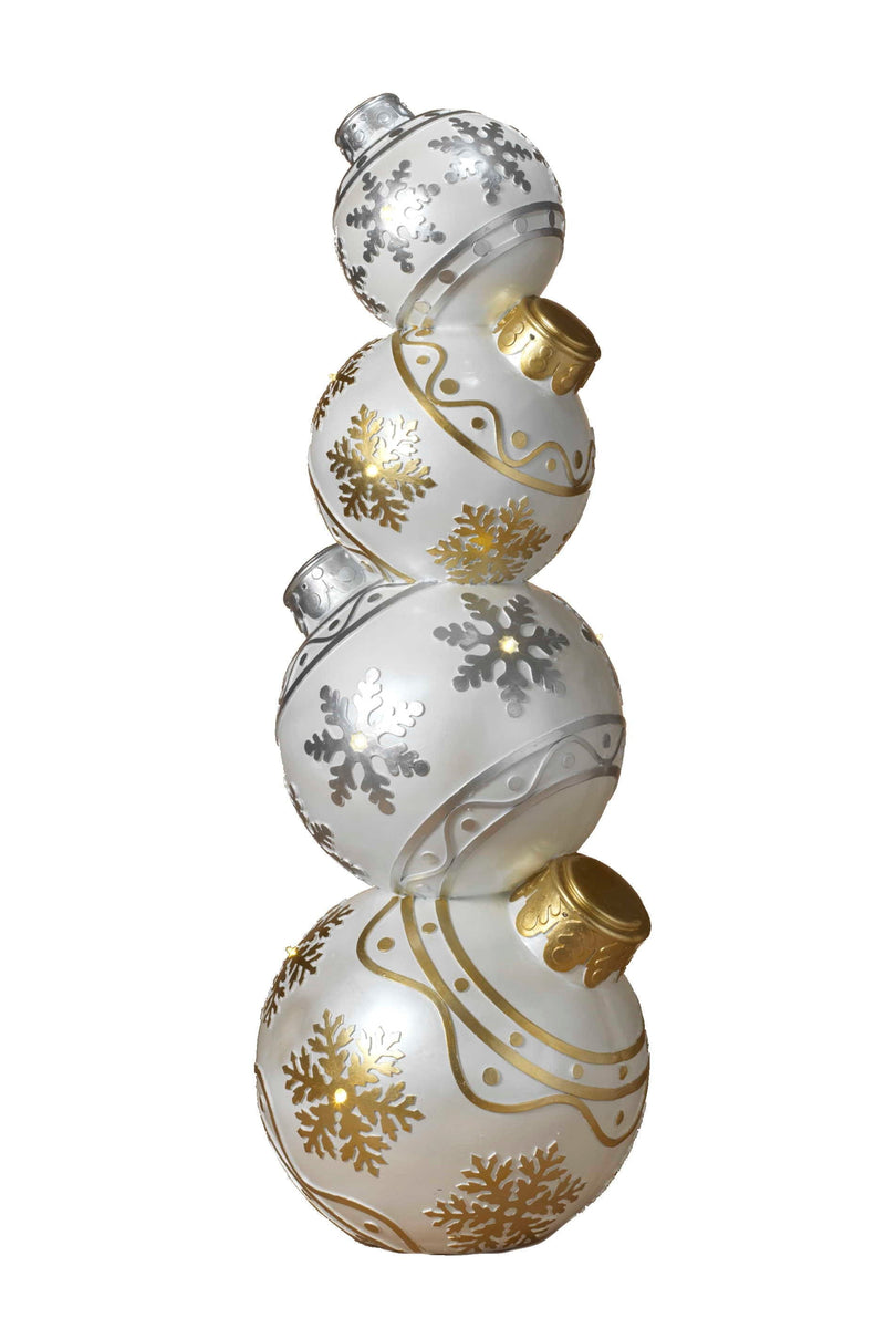 Lighted White Musical Resin Stacking Ornament - 40 Inch - Shelburne Country Store