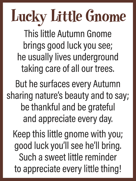 Little Lucky Autumn Gnome Charm - Random Selection - Shelburne Country Store