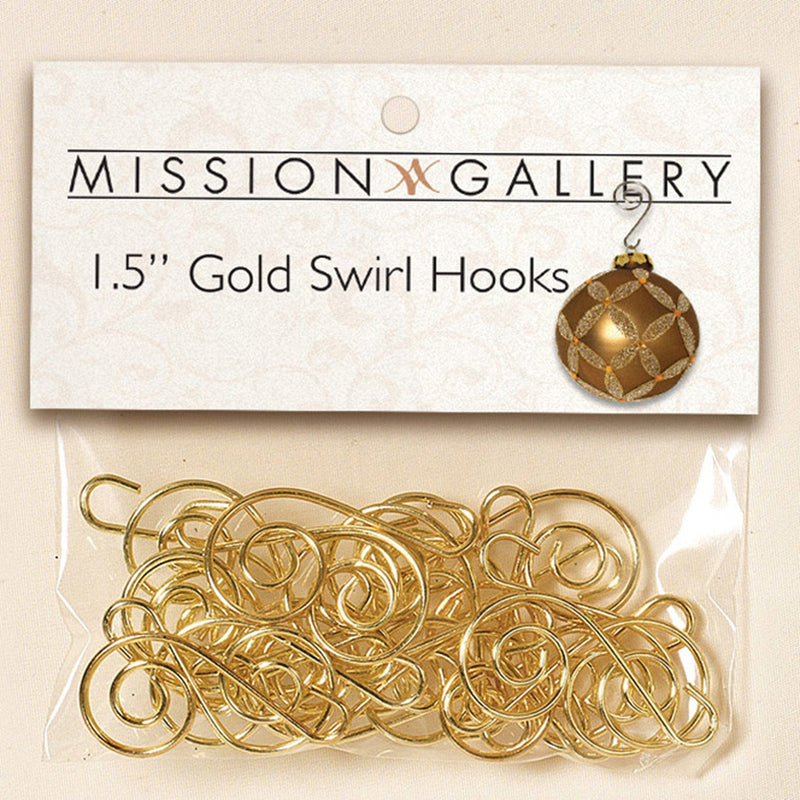 1.5" Gold Swirl Ornament Hooks - Shelburne Country Store
