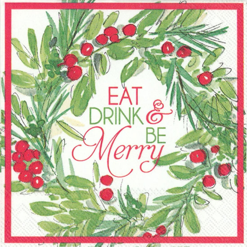 Eat Drink and Be Merry Cocktail Napkins - Shelburne Country Store