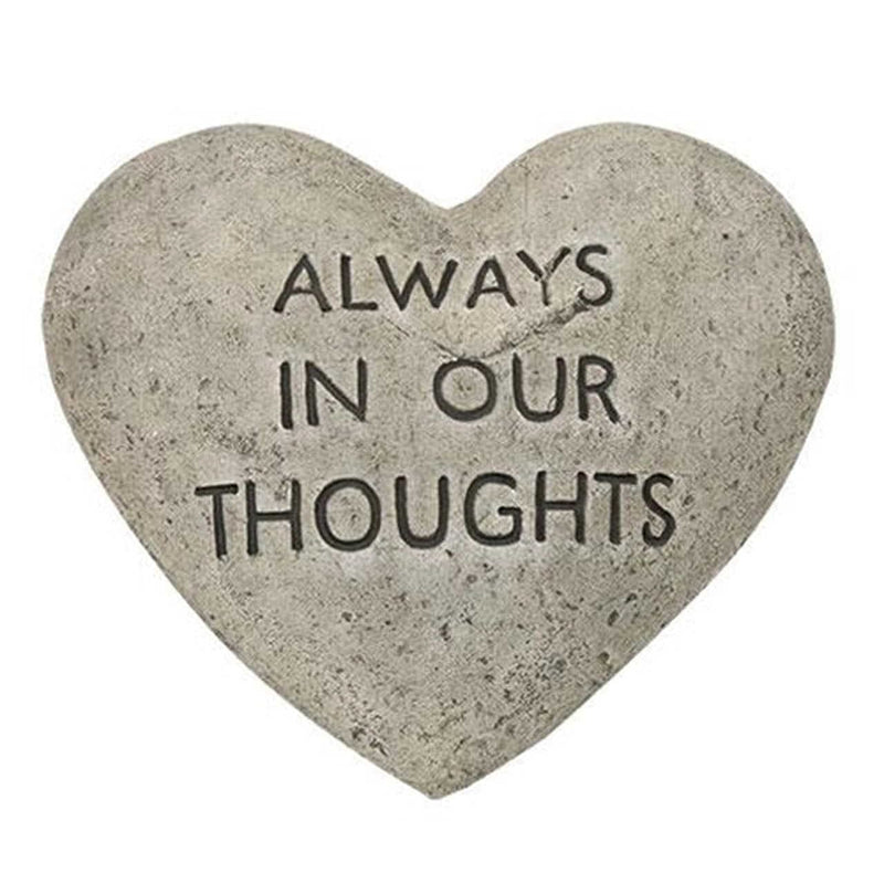 Cement Heart Memorial Stone - Always in our Thoughts - Shelburne Country Store