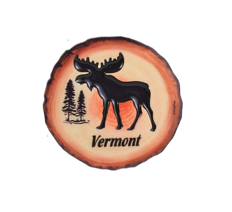 Tree Slice 3" Magnet - Vermont Moose - Shelburne Country Store