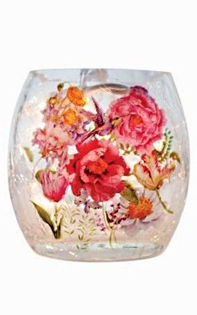 3 Inch Lighted Glass Vase - English Garden - - Shelburne Country Store