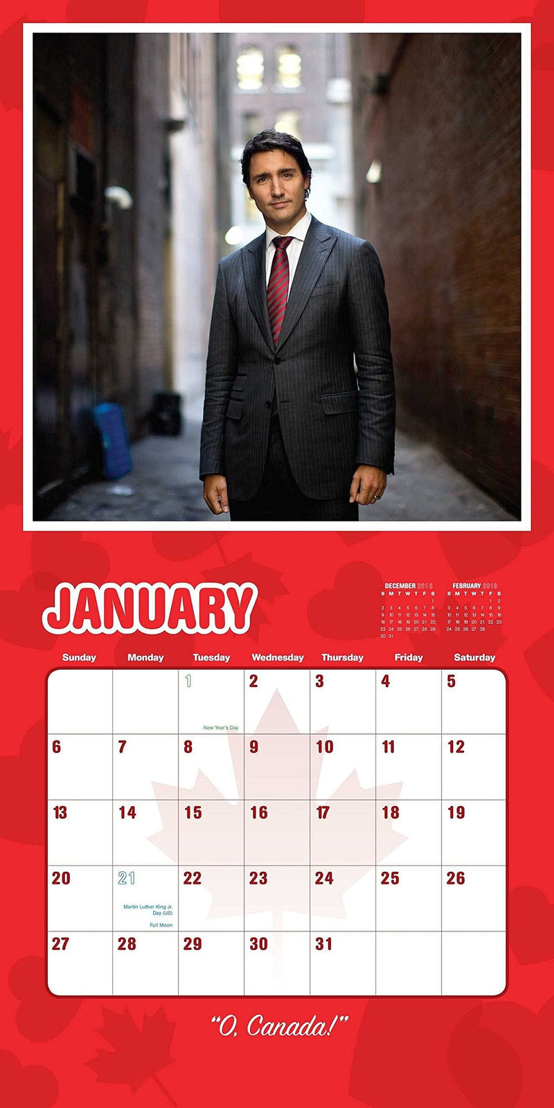 2019 Justin Trudeau Wall Calendar - Shelburne Country Store