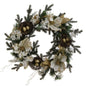 22 Inch Iced Magnolia Wreath - WHITE - Shelburne Country Store