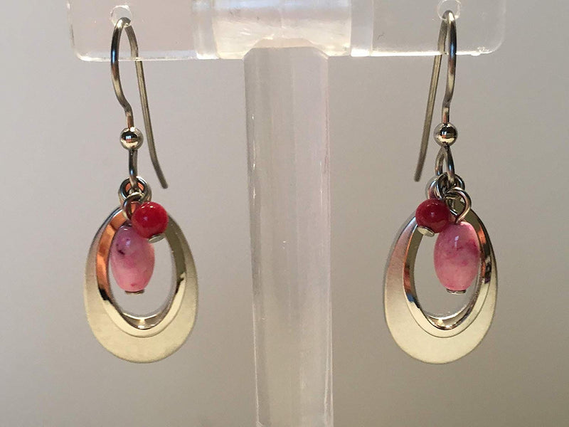 Silver Tear Drops with Pink Drops - Shelburne Country Store