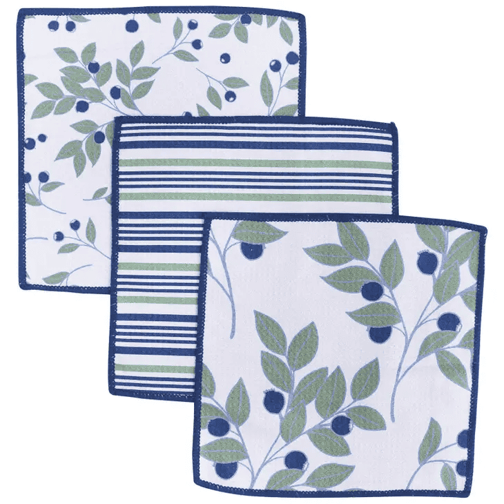 Blueberries Dish Cloths - Set of 3 - Shelburne Country Store