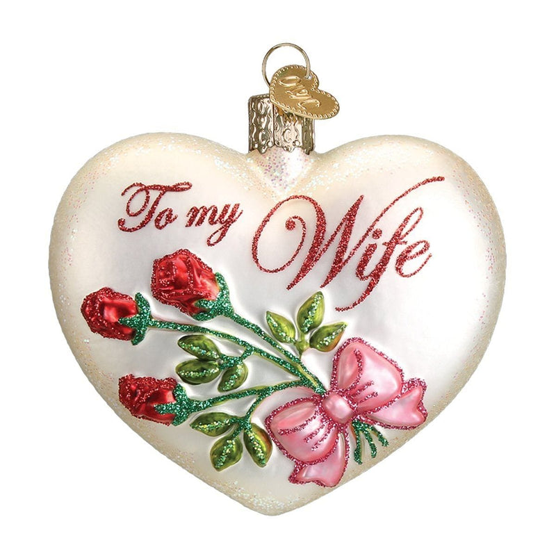 Old World Christmas Spouse Heart Glass Blown Ornament - Wife - Shelburne Country Store