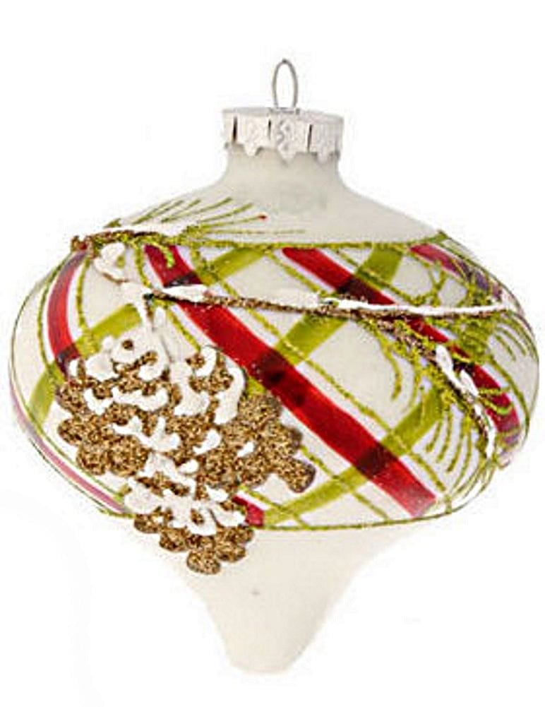 4" Plaid Pinecone Ornament Onion - Shelburne Country Store