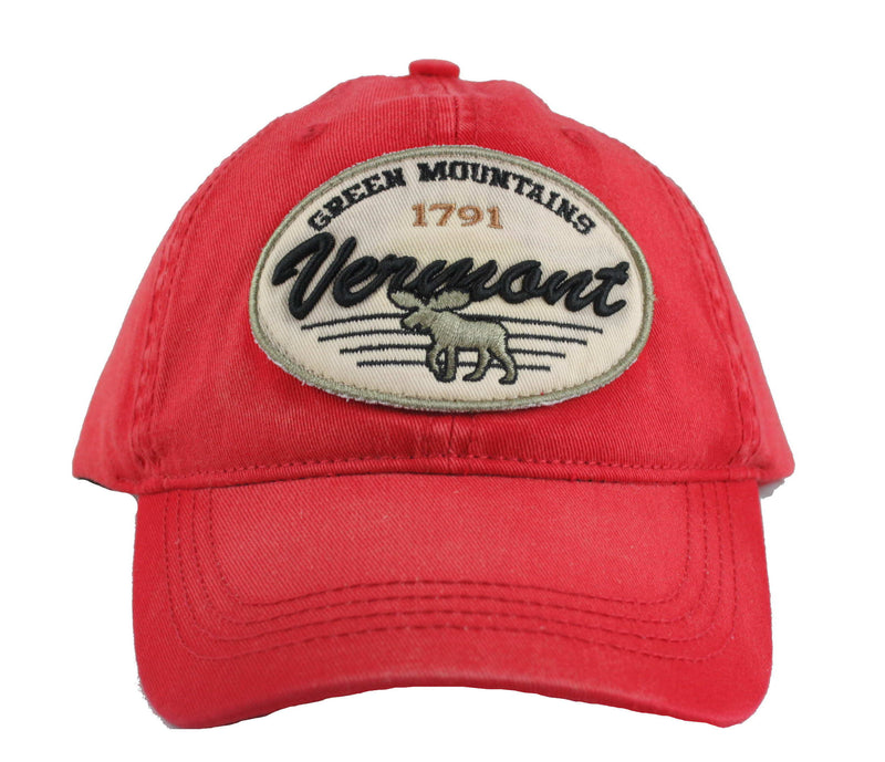 Vermont Patch Hat With Moose - Red - Shelburne Country Store
