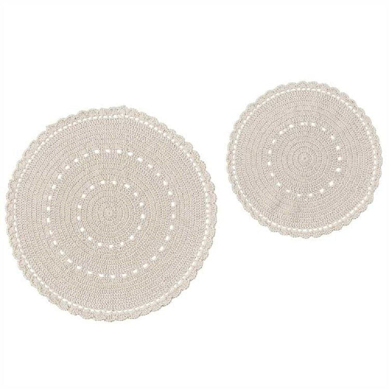 Lace Yarn Trivets Set Cream - Shelburne Country Store