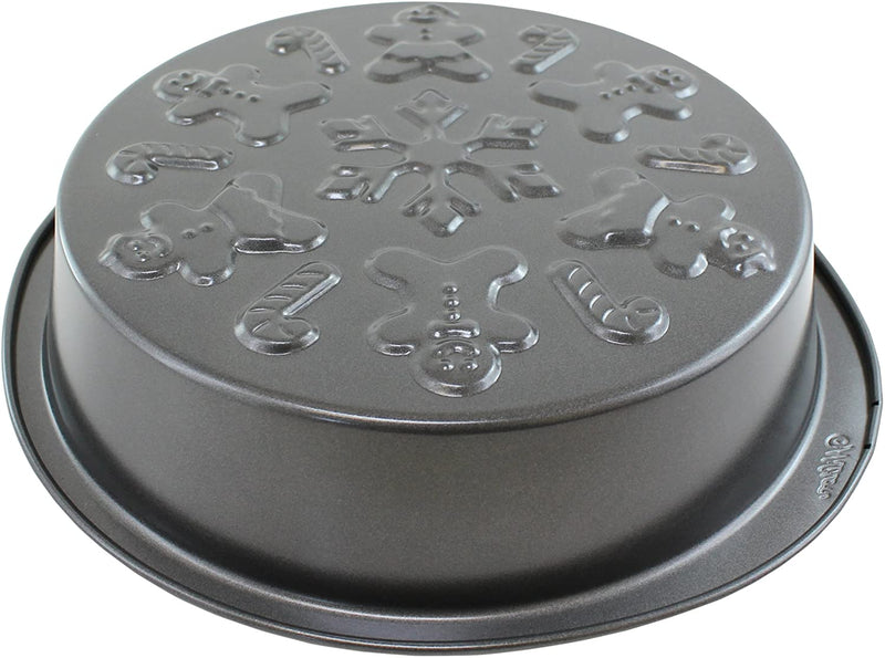 9 Inch Non-Stick Round pan - Christmas Embossed Design - Shelburne Country Store