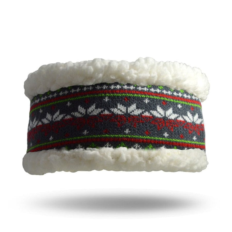 Extra Fuzzy Headband - Christmas - Grey - Shelburne Country Store