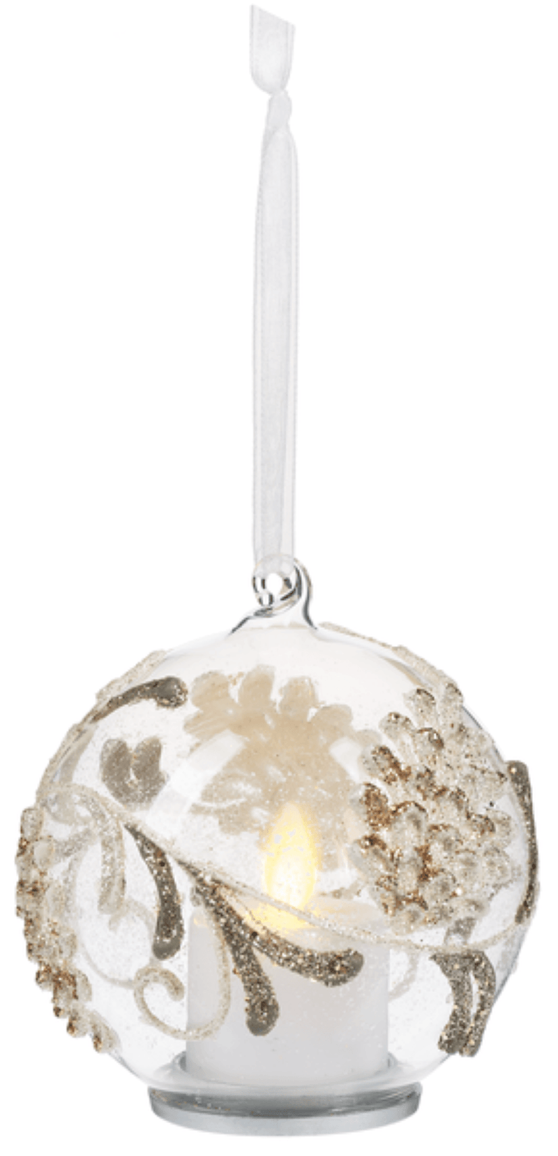 Ornament with Flickering Flame LED -  With Pinecones - Shelburne Country Store