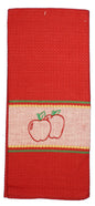 Apple Embroidered Kitchen Towel - Red - Shelburne Country Store