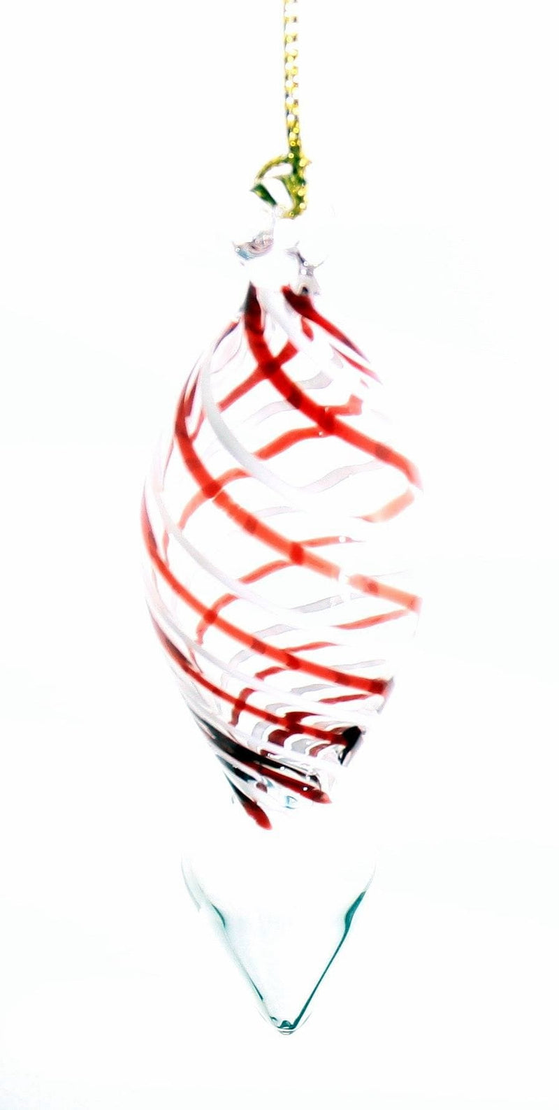 3.5" Candy Cane Stripe Blown Glass Ornament -  Style
