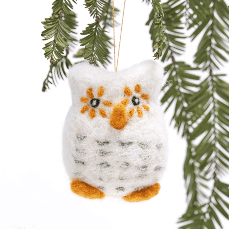 Owl Felt Ornament - Shelburne Country Store