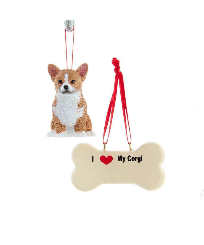 I love My Corgi With Dog Bone Ornaments - Shelburne Country Store