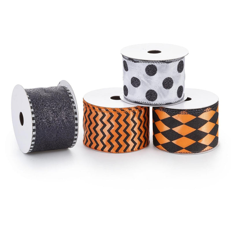 Halloween Wire Ribbon 2.5 inches x 25 feet - - Shelburne Country Store