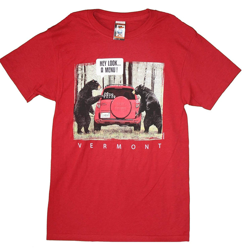 Bear Menu on a Car T-Shirt - - Shelburne Country Store