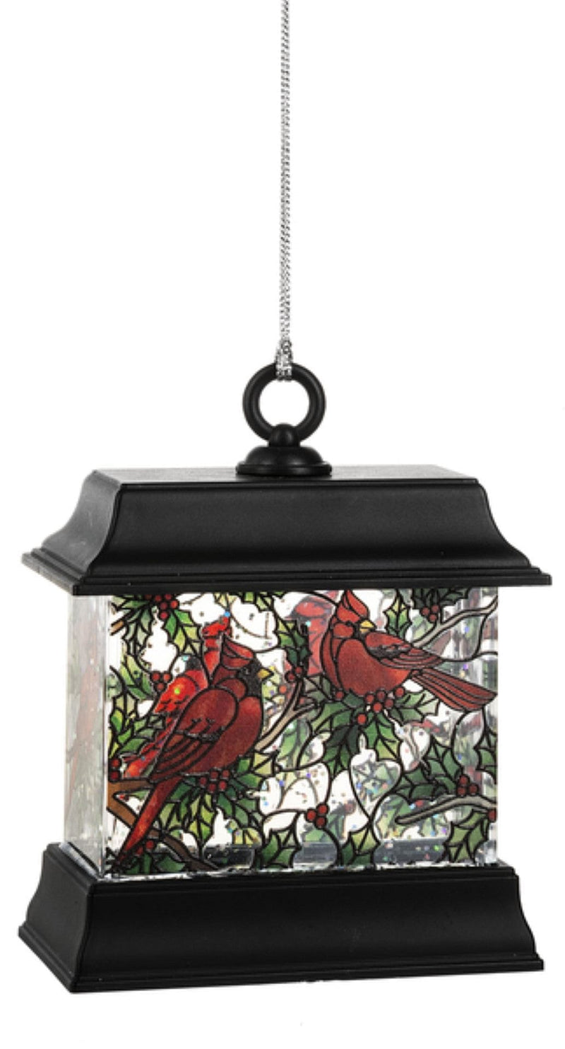 LED Light Up Mosaic Cardinal Snowglobe Ornament - Shelburne Country Store