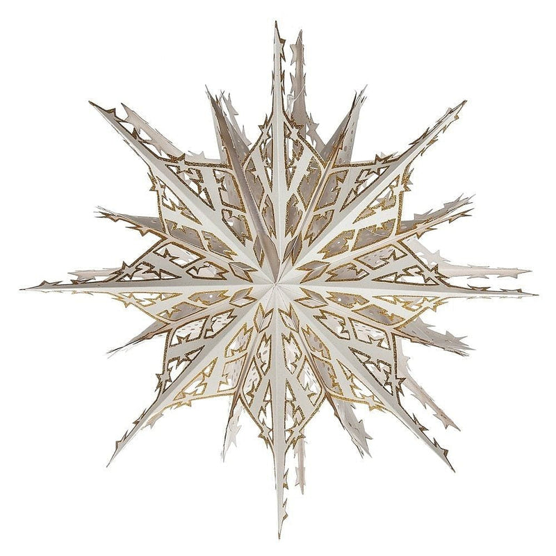 Midwest Gift Snowflake With Gold Trim Hanging Paper Lantern - Shelburne Country Store